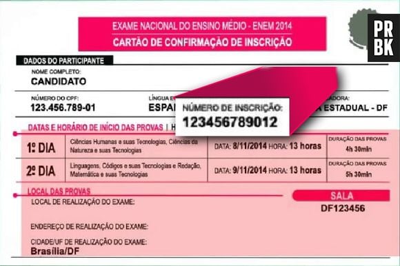 Não perca ou esqueça este número de inscrição do Enem 2014