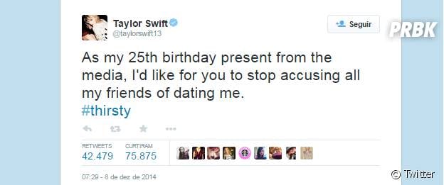 Taylor Swift desabafa prestes a completar aniversário de 25 anos