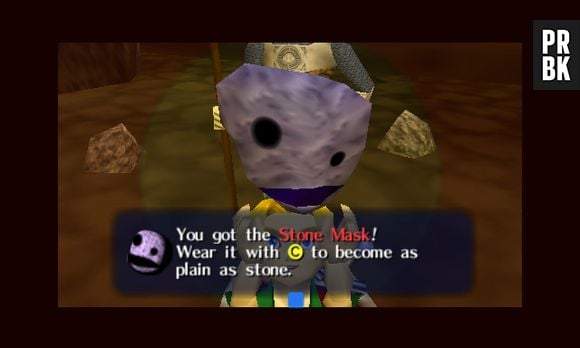 Em "The Legends of Zelda: Majora's Mask", vestindo a "Stone Mask" todos irão te confundir com uma pedra