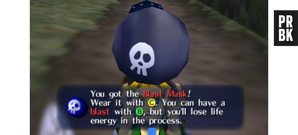 Em "The Legends of Zelda: Majora's Mask" a "Blast Masc" te transforma em uma bomba!