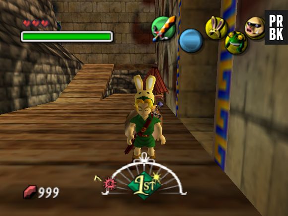 Em "The Legends of Zelda: Majora's Mask" Link fica muito mais rápido com a "Bunny Hood"